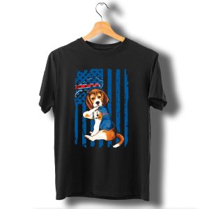 Beagle I Love Mom Buffalo Bills America Flag T-Shirt