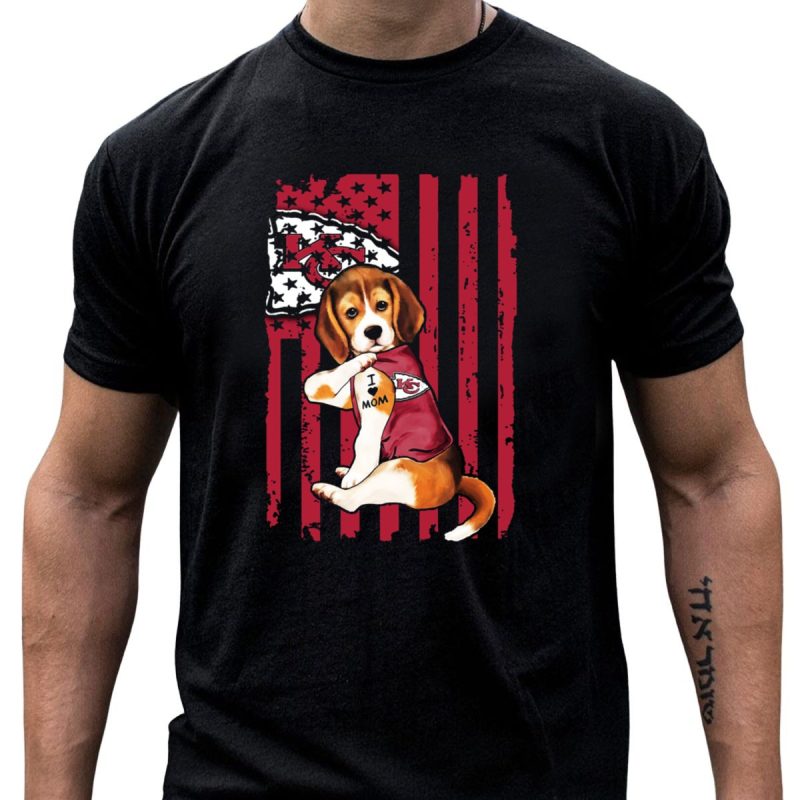 Beagle I Love Mom Kansas City Chiefs Usa Flag T Shirt T Shirt 1 1