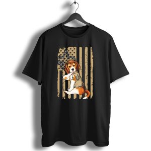 Beagle I Love Mom New Orleans Saints Fleur De Lis American Flag T Shirt