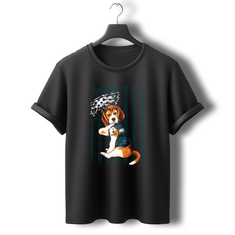 Beagle Philadelphia Eagles I Love Mom Dog Tattoo Pup T Shirt T Shirt 0 1