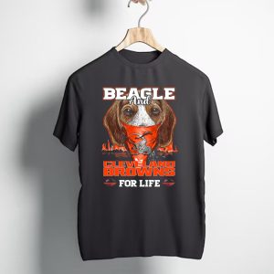 Beagle and Cleveland Browns for Life T-Shirt