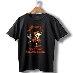 Bear Down Chicago Bears H101 Skeleton Football Player T Shirt
