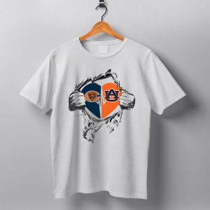 Bears Auburn Heart Chicago Bears Logo Auburn University T Shirt