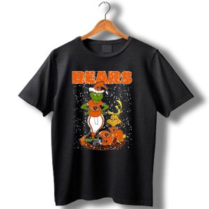 Bears Grinchxmas Chicago Bears Football Helmet And Santa Hat T Shirt