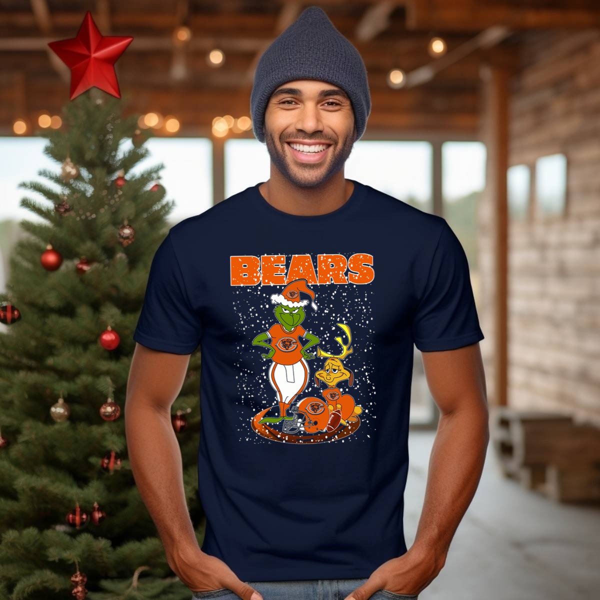 Bears-Grinchxmas-Chicago-Bears-Football-Helmet-And-Santa-Hat-T-Shirt-1_t-shirt-3_4