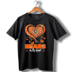 Bears In My Heart Chicago Bears Sparkling Emblem T Shirt