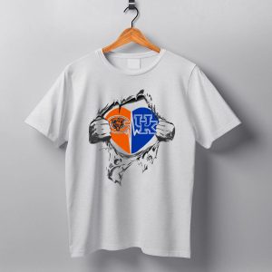 Bears Kentucky Crossover Heart Design With Chicago Bears And University Of Kentucky T Shirt