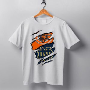 Bears Notredame Bears Notredame Chicago Bears Notre Dame Logo Combo T Shirt