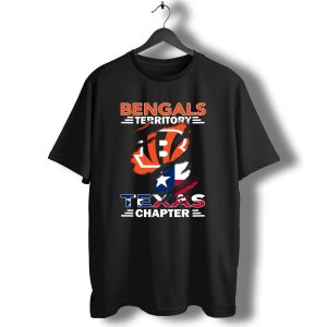 Bengals Territory Texas Chapter Cincinnati Bengals Logo with Texas Flag T-Shirt