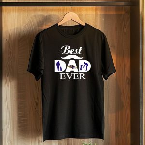 Best Dad Ever Baltimore Ravens Football Fans Fathers Day T-Shirt