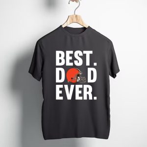 Best Dad Ever Cleveland Browns logo Father Day T-Shirt