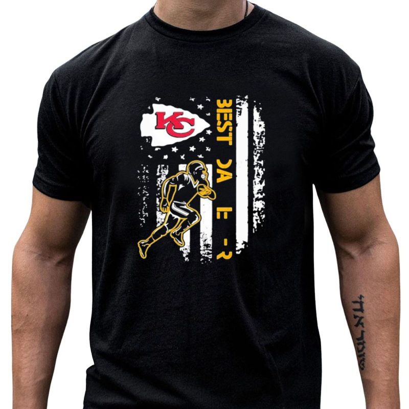 Best Dad Ever Kansas City Chiefs Football American Flag T Shirt T Shirt 1 1