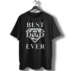 Best Dad Ever Raiders Logo Superman Shield T-Shirt