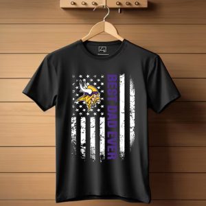 Best Minnesota Vikings Dad Ever American Flag T-Shirt