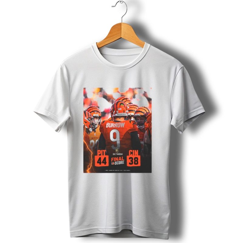 Betmgm Final Score Pittsburgh Steelers 44 Cincinnati Bengals 38 Burrow 9 T Shirt 1 T Shirt 1