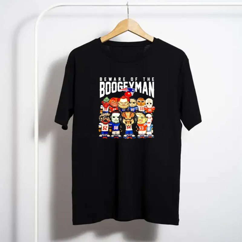 Beware Of The Boogeyman Halloween Patriots Horror Characters Football Players T Shirt T Shirt 1