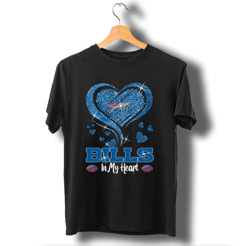 Bills In My Heart Buffalo Bills Sparkling Blue Heart Nfl T Shirt 1 T Shirt 1
