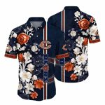 Black And White Tropical Chicago Bears Hawaiian Shirt
