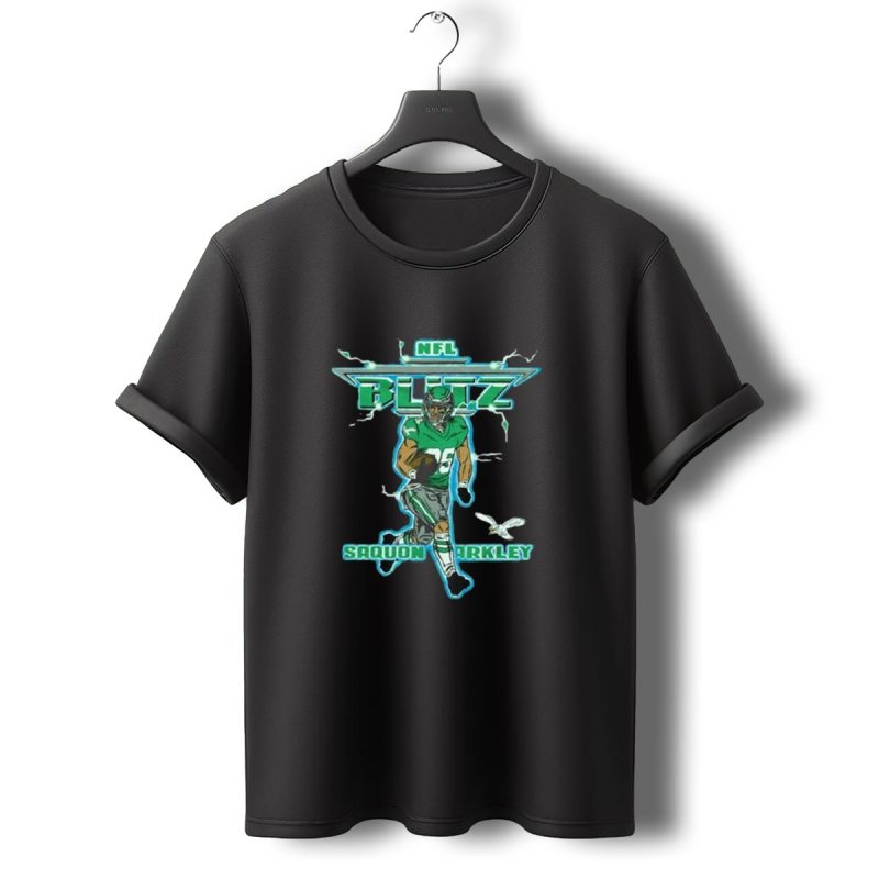 Blitz Eagles Saquon Barkley 26 With Lightning And Wings T Shirt T Shirt 0 1