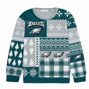Blue White Pattern Philadelphia Eagles Bird Christmas Gift Ugly Sweater