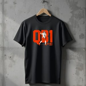 Bo Nix QB1 NFL Denver Broncos Football T-Shirt
