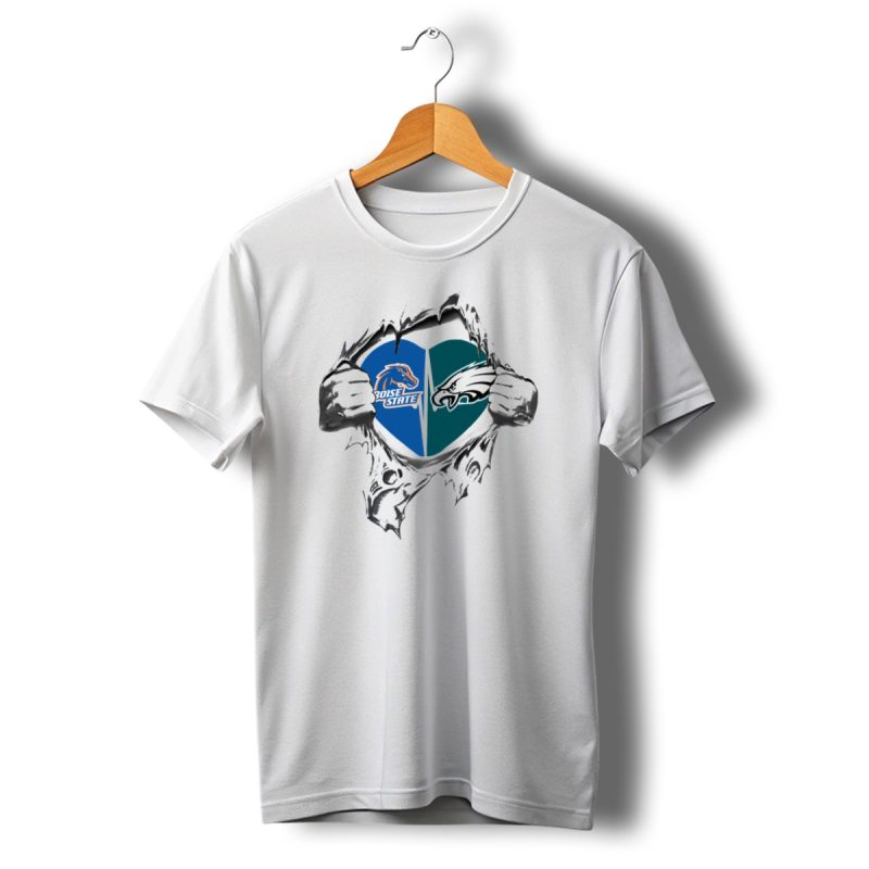 Boise State Broncos Philadelphia Eagles Heart T Shirt T Shirt 1 1