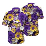 Bold Blooms Minnesota Vikings Tropical Hawaiian Shirt
