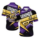 Bold Geometric Minnesota Vikings Hawaiian Shirt