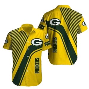 Bold Gold and Green Packers Hawaiian Shirt