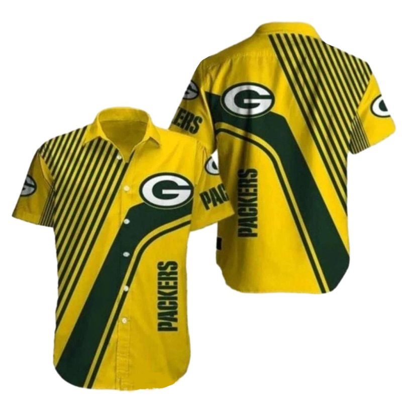 Bold Gold And Green Packers Hawaiian Shirt 1