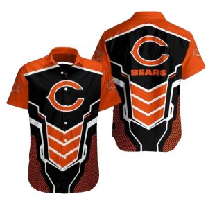 Bold Orange Gridiron Spirit Chicago Bears Hawaiian Shirt For Men