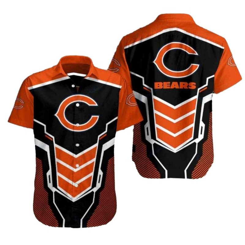 Bold Orange Gridiron Spirit Chicago Bears Hawaiian Shirt For Men 1