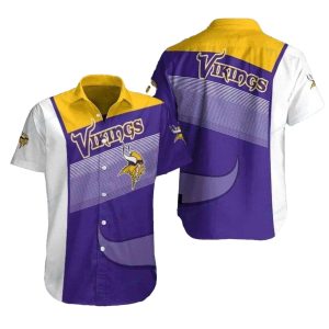 Bold Play White And Purple Minnesota Vikings Hawaiian Shirt