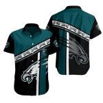 Philadelphia Eagles Bold Stripe Wing Black And Green Hawaiian Shirt