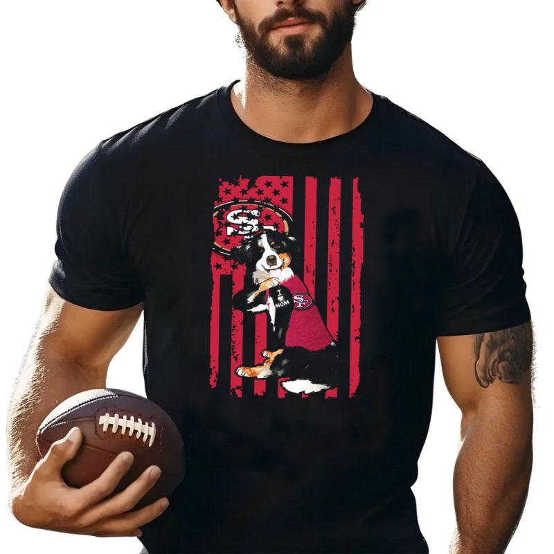 Border Collie I Love Mom San Francisco 49Ers Fan Dog T Shirt T Shirt 1