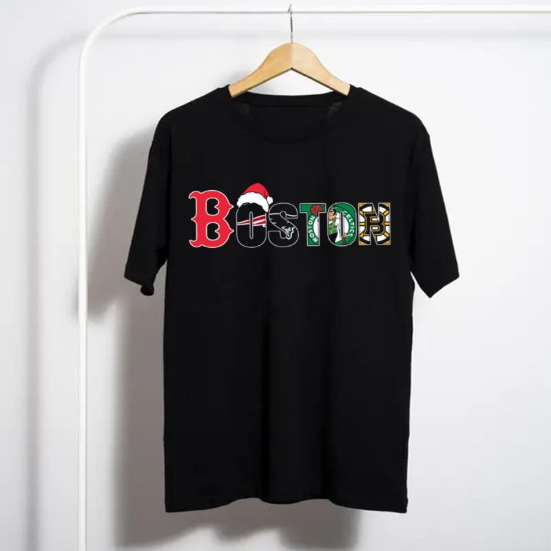 Boston Red Sox Patriots Celtics Bruins Christmas T Shirt T Shirt 1