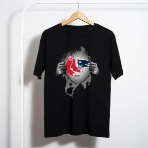Boston Red Sox And New England Patriots Blood Inside Me T-Shirt