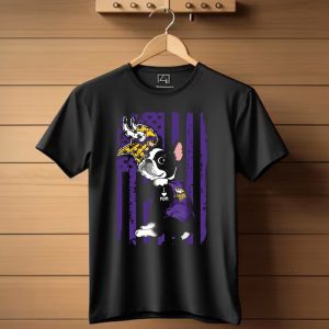 Boston Terrier I Love Mom Minnesota Vikings Flag T Shirt