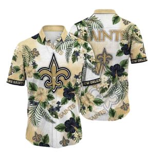 Botanical Breeze New Orleans Saints Tropical Hawaiian Shirt