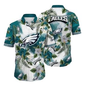 Botanical Wings Philadelphia Eagles Tropical Hawaiian Shirt