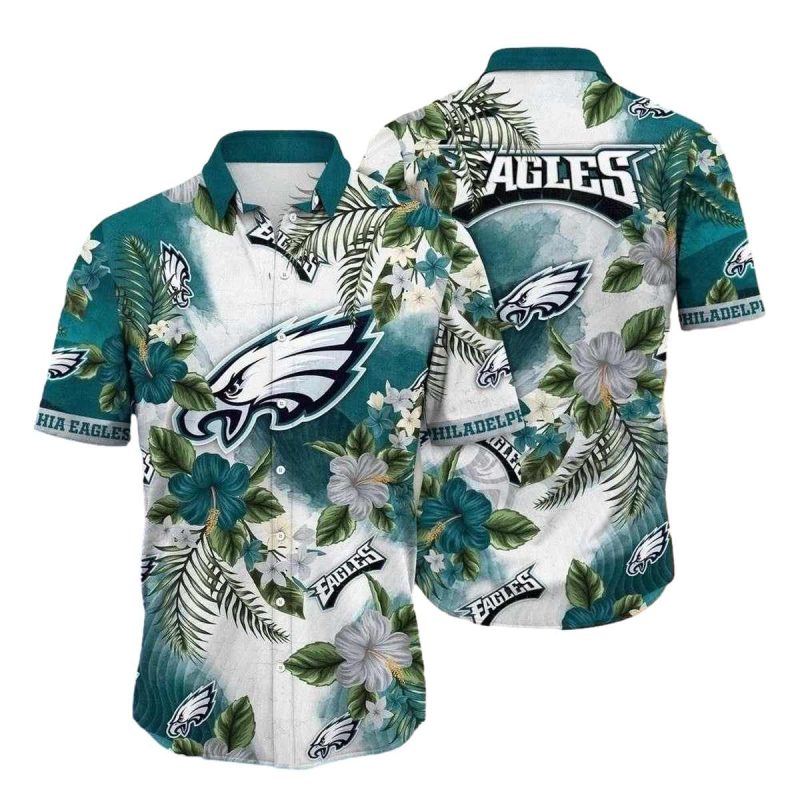 Botanical Wings Philadelphia Eagles Tropical Hawaiian Shirt 1