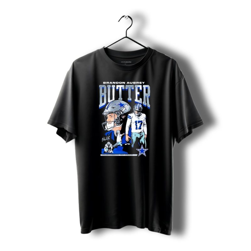 Brandon Aubrey Butter Dallas Cowboys Vintage Football Player T Shirt 1 T Shirt 1 1