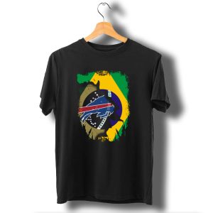 Brazilian Flag With Buffalo Bills Logo Integration T-Shirt