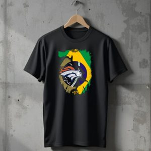 Brazilian Flag with Denver Broncos Logo Integration T-Shirt