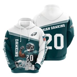 Brian Dawkins 20 Philadelphia Eagles All Over Print Hoodie