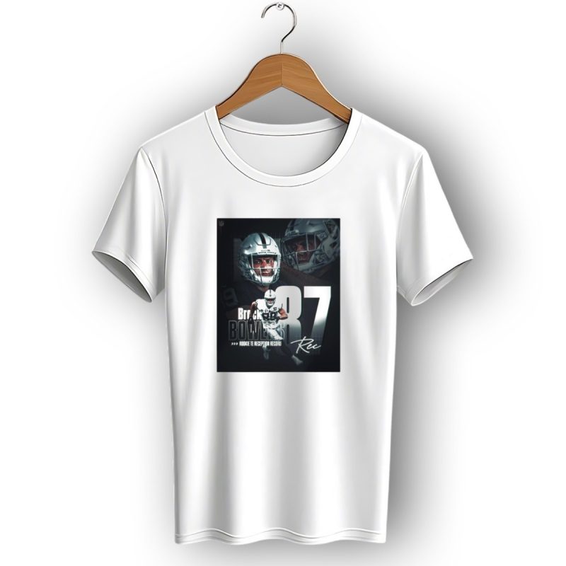 Brock Bowers 87 Rookie Te Reception Record Rec Signature Raiders T Shirt 1 T Shirt 1