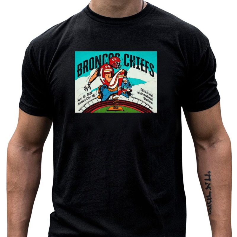 Broncos Vs Chiefs Nov 10 2024 Kansas City Geha Field Arrowhead Stadium Afc West Matchup T Shirt T Shirt 1 1