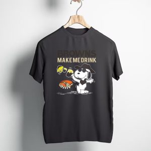 Browns Make Me Drink Snoopy And Woodstock Cleveland Browns Fans T-Shirt