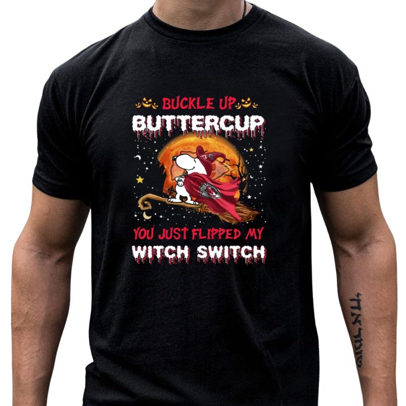 Buckle Up Buttercup Kansas City Chiefs Snoopy Witch Switch Halloween T Shirt T Shirt 1 1