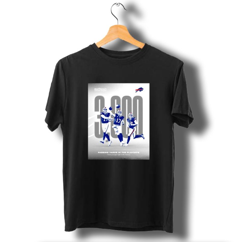 Buffalo Bills 3000 Passing Yards In The Playoffs Third Youngest Qb In Nfl History T Shirt 1 T Shirt 1